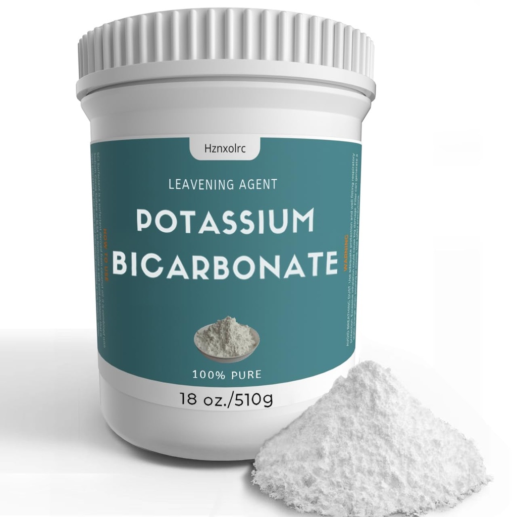 18 oz Bicarbonato de Potasio, 100% Polvo de Bicarbonato de Potasio puro, usado en hacer vino, pasteles, cookies y más