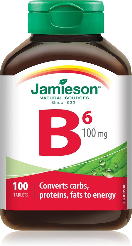 Jamieson Vitamina B6 (Pyridoxina) 100 mg, 100 pestañas