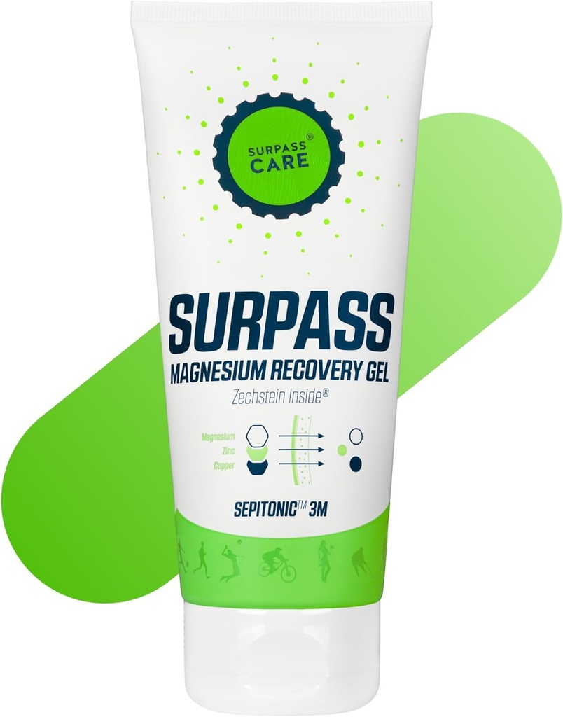 Surpass Professional Magnesium Menthol Gel for Athletes | Muscle Cooling Effect | Boosts Post-Activity Recovery & Performance | Helps Prevent Cramps | High-Absorption Topical Magnesium (6.76oz)