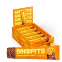 Misfits Vegan Protein Bares, Peanut Butter Fudge - Actualizado Recipe ¦ Plant Based, Low Sugar & Carb, High Fiber Snacks ¦ Pack of 15