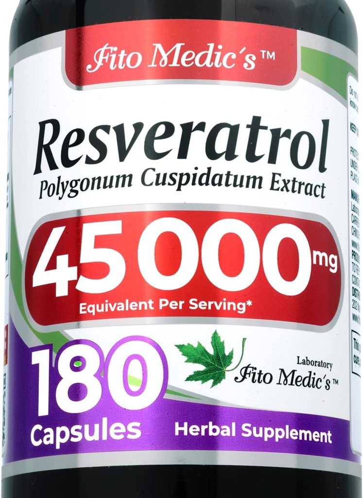FITO MEDIC'S Lab ← Resveratrol ← Resveratrol Suplementos ← Resveratrol Capsules 450 mg 100:1 per 3-Capsule Serving TEN 180 Caps