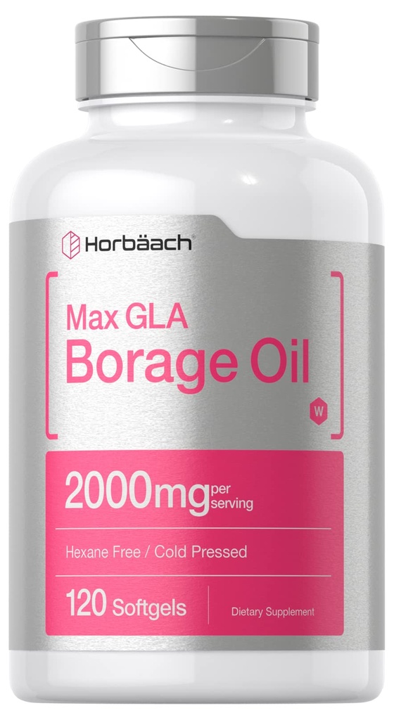 Horbäach Borage Oil Capsules 2000 mg  120 Softgels ← 320mg de GLA 