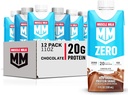 Muscle Milk Zero Protein Shake, Chocolate, 11 Fl Oz Carton, 12 Pack, 20g Protein, Zero Sugar, 100 Calories, Calcio, Vitaminas A, C &amp; D, 4g Fiber, Energizing Snack, Workout Recovery, Packaging May Vary,11 Fl Oz (Pack of 12)