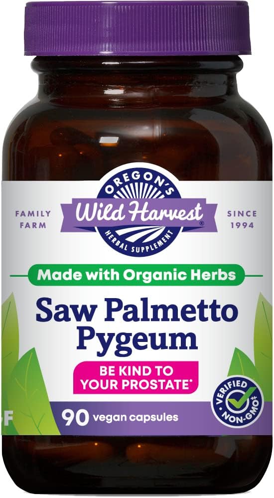 La cosecha salvaje de Oregon Saw Palmetto Pigeum Capsules, Suplementos Hídricos Orgánicos, 90 Conde