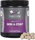 Kala Health PeakTails Skin &amp; Coat Support for Dogs – 90 Chewable Tablets with MSM, Fish Oil, Omega-3 &amp; Omega-6 – Supports Healthy Skin, Shiny Coat