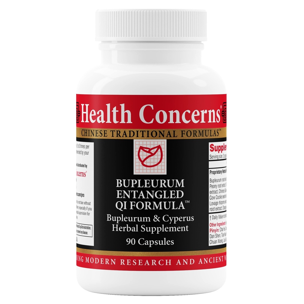 Preocupaciones de salud Bupleurum Entangled Qi Fórmula – Suplemento de apoyo hormonal de la mujer – Fórmula herbal tradicional china – Hierba de sangre Qi Cleanse – 90 cápsulas