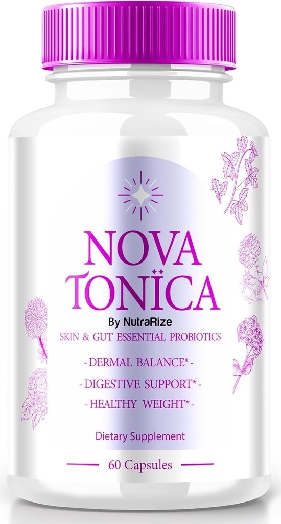 NovaTonica Capsules, Nova Tonica para apoyar la piel naturalmente saludable y de alumbramiento, suplemento extra fuerte para soportar la hidratación, las píldoras de vitaminas que aumentan la habilidad, las revisiones de Nova Tonic (60 cápsulas)