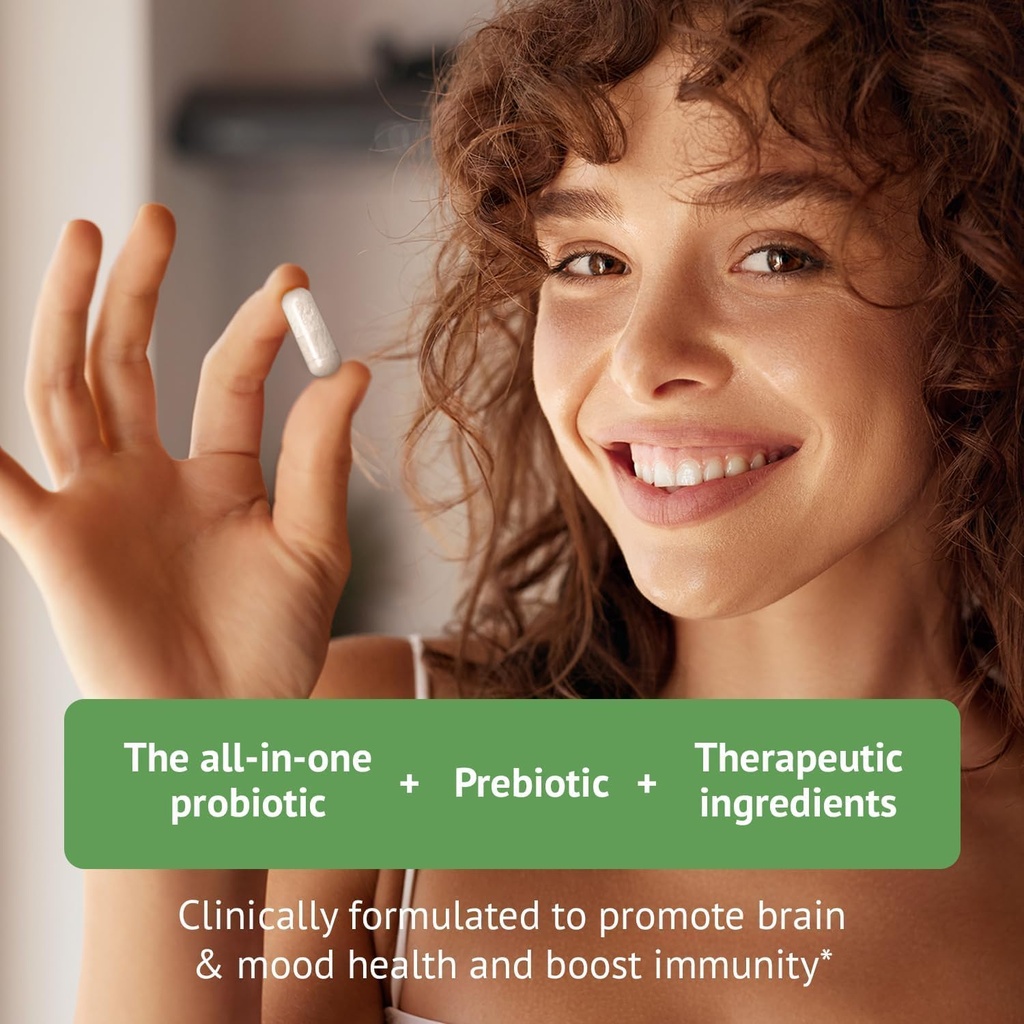 Suplemento cerebral para la memoria, Fog cerebral, Focus, Mood & Concentration " Cognitive Function - Mane de León Supercargado con Ginkgo Biloba " Dos Strains Probióticos (180 Conteo - 3 Mes de Suministro)