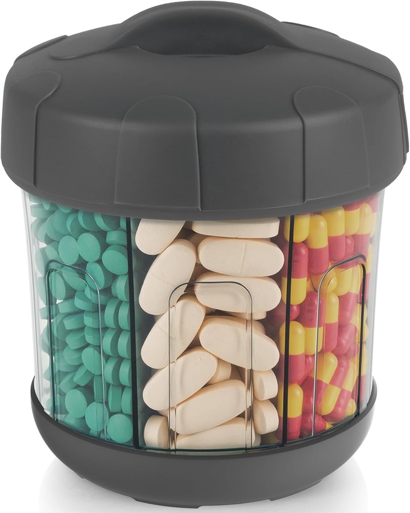 Mossime Organizador Extra Grande de Pill con TPU Lid Suave, Dispensador de Pill Fácil Organizador de Medicina, Un Mes Viaja Vitamina Suplemento Caja de Pill, 7 Compartimientos Caso de Pill Container
