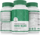 Suplemento cerebral de la dicha mente: memoria de 40 ingredientes, vitaminas de Focus &amp; Clarity, energía de apoyo nootrópico con DMAE, 60 pastillas