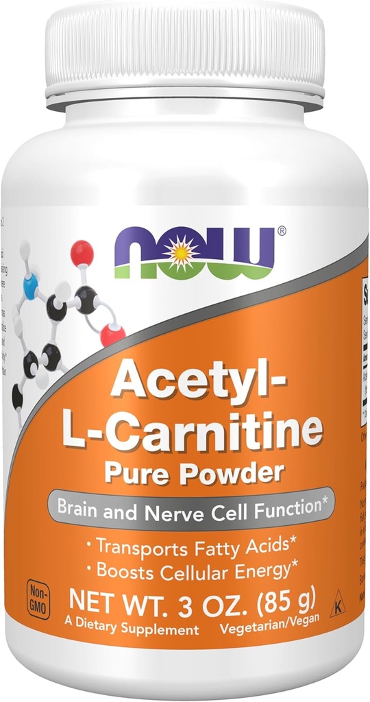 AHORA Suplementos de alimentos, ALC (Acetil-L-Carnitina) Powder, Brain y función celular Nerve*, 3-Ounce