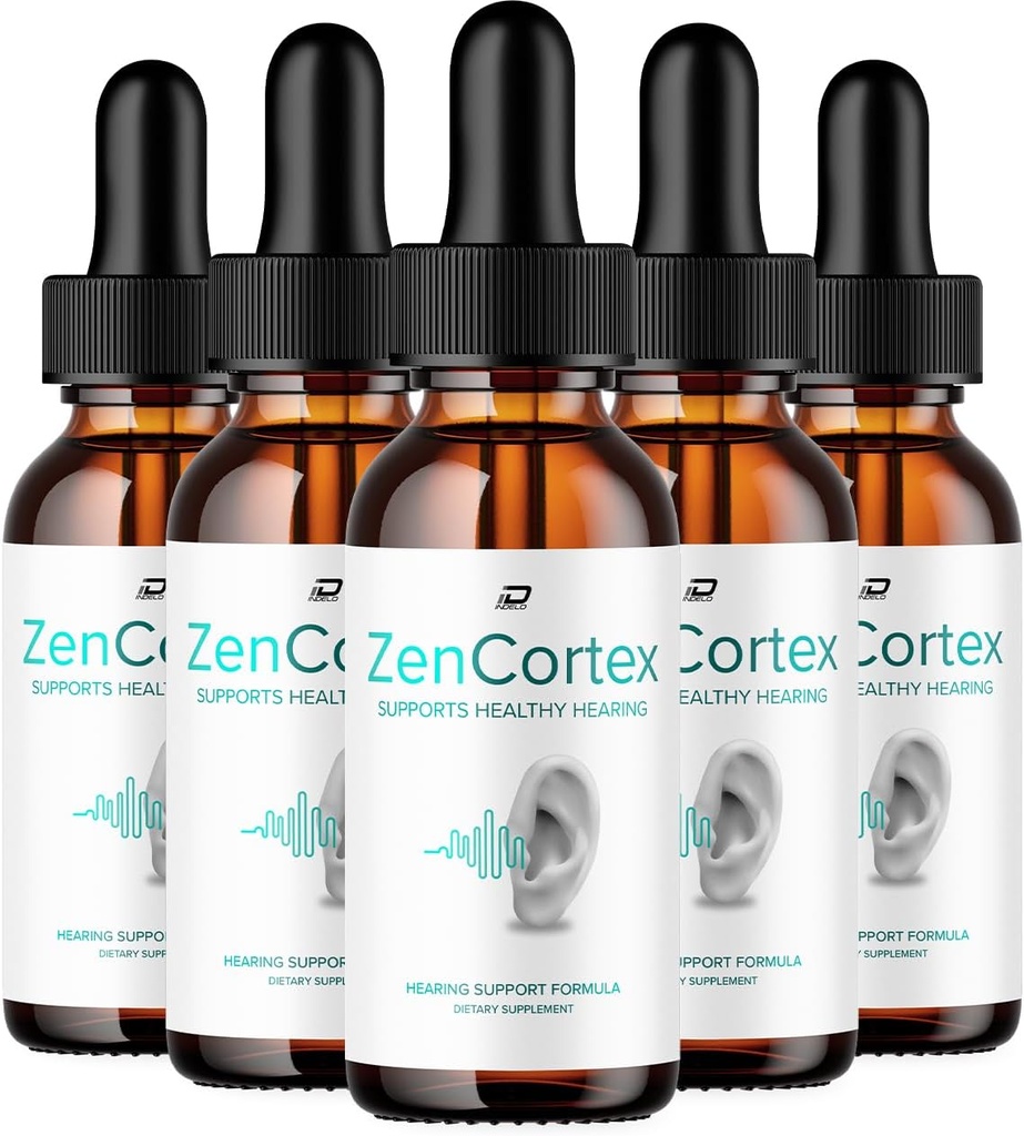 ZenCortex Tinnitus Ear Drops - ZenCortex 24, Zen Cortex Liquid Drops, ZenCortex Reseñas, ZenCortex Drops for Ear Relief (5 Pack - 5 Month Supply)