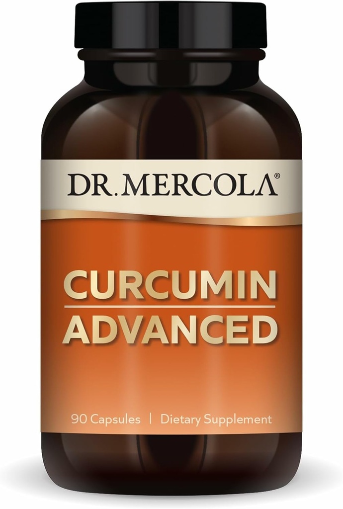 Dr. Mercola Curcumin Advanced, 90 Servings (90 Capsules), 500 mg Por Capsule, Suplemento dietético, Apoya Visión Salud y Enfoque Mental, Non-GMO