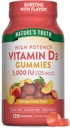 Verdad de la naturaleza Vitamina D3 Gummies ← 5000 UI Silencio 120 Conde ← Vegetariano, No-GMO &amp; Gluten Suplemento gratuito Silencio Natural Peach Flavor, Pack of 1