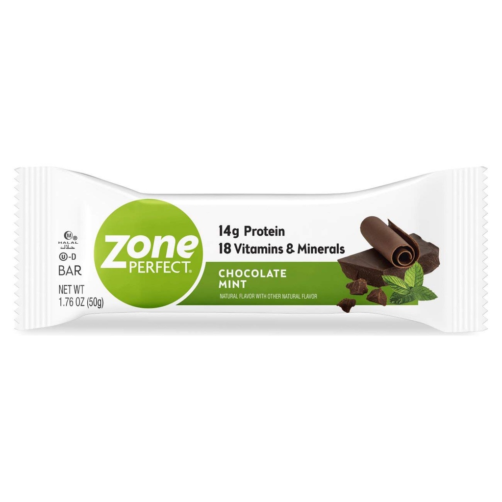 ZonePerfect Protein Bares, 14g Proteína, 18 Vitaminas & Minerales, Nutritious Snack Bar, Chocolate Mint, 12 Bares