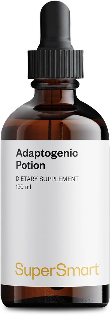SUPERSMART - Poción Adaptogénica - 10 Herbs &amp; Mushrooms (Astragalus, Holy Basil & Reishi, Cordyceps & Shiitake) - Soporte Adrenal &amp; Immune System Booster