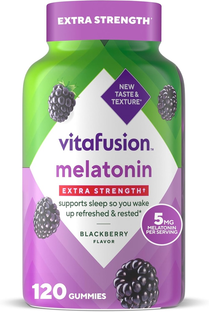 Vitafusion Extra Strength Melatonin Gummy Vitaminas, 5mg, 120 ct Gummies