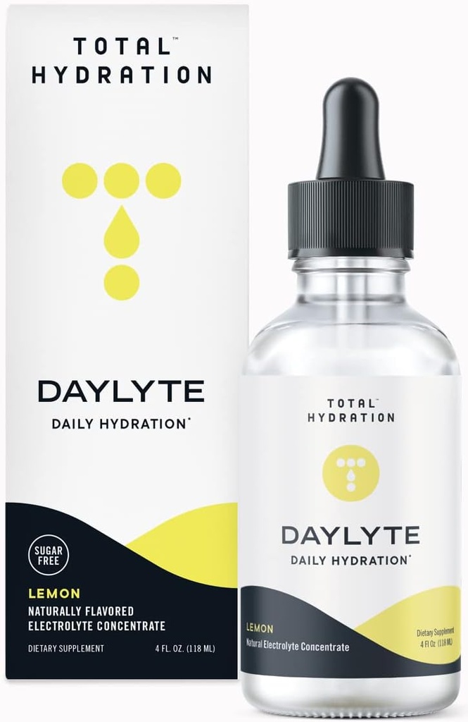 Daylyte Electrolyte Drops, Lemon, Sugar Free Daily Hydration Supplement with Magnesium, Calcium, " Zinc (29 Servings)