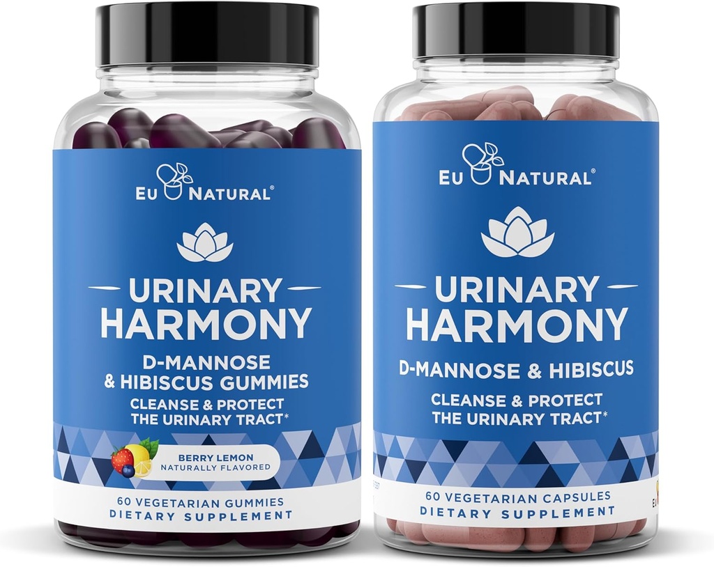 Urinary Harmony Capsules and Gummies Bundle - Urinary Tract Health for Women – D-Mannose " Hibiscus Cleanse, Flush " Protect The Urinary System