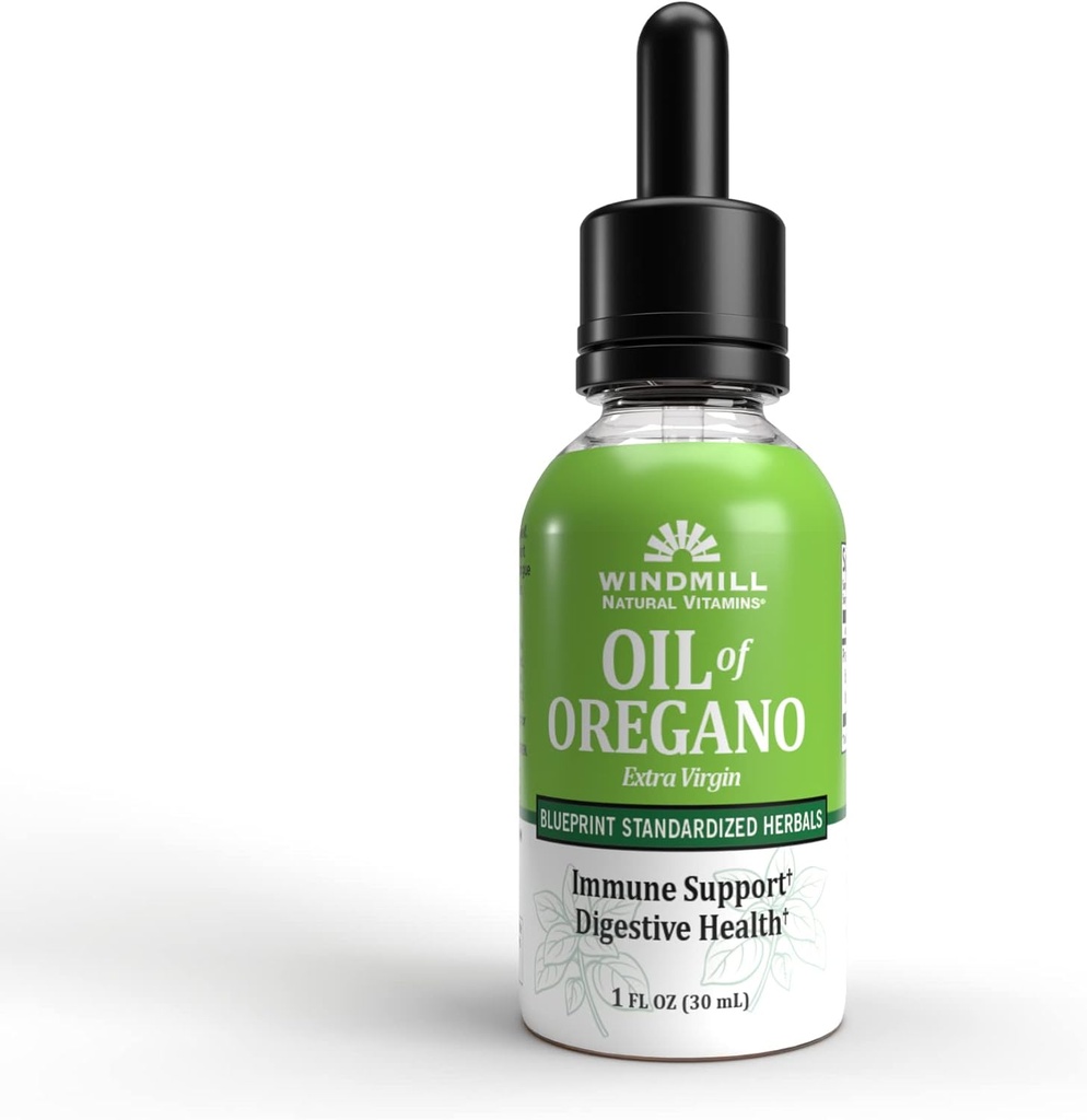 Molino de viento Vitaminas Naturales Aceite de orégano, Herbal Blend for Immune Support, Apoya Salud Digestiva, 1 fl oz, 448 Servimientos