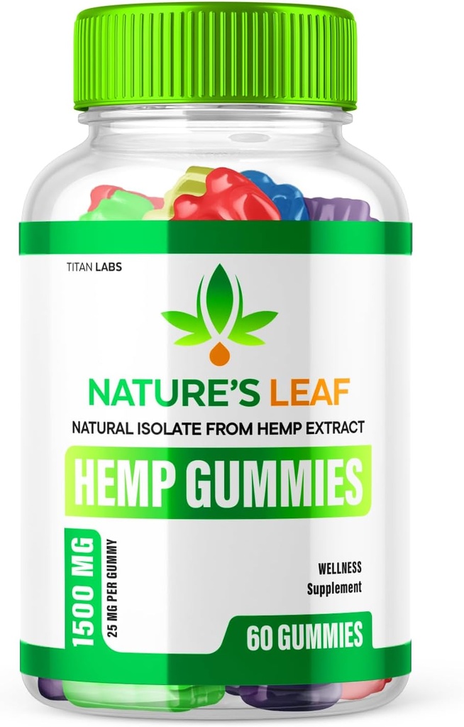 Nature's Leaf Gummies - Nature's Leaf Hemp Infused Gummies, Natures Leaf Hemp Gummies Advanced Supplement, Natures Leaf Gummies with Natural Hemp Extract Plus Vegan Omega 3-6-9 (60 Gummies)
