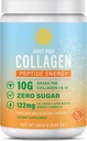 Peptide Energy Collagen Powder Hair, Nail, Skin, Type I & III,Caffeine for Energy, Vitamina C, Biotina, Acid hialurónico, Cero Sugar – 8.92 oz (Mango Passion)