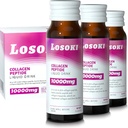 Losoki Liquid Collagen Peptide Drink - 10000mg Hydrolyzed Marine Collagen Peptides with Vitamin C, Premium Blend, Promote Healthy Hair Skin Nails Joints Bones, (1 Box, 10 Bottles)