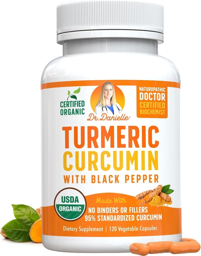 Curcumina Turmérica Orgánica con Extracto Pepper Negro 2000mg - Suplemento Ultra Potent de alta absorción - 95% Curcuminoides - Vegan, No GMO para Soporte Conjunto - 120 cápsulas