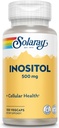 SOLARAY Inositol 500 mg Cápsulas Silenciosos Puede Ayuda Asistencia Cerebro Saludable, Cardiovascular, Función del Sistema Nervioso y Mood Silencioso No-GMO, Vegan  habit 100 VegCaps