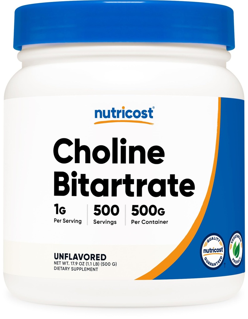 Nutricost Pure Choline Bitartrate Powder 500 Grams