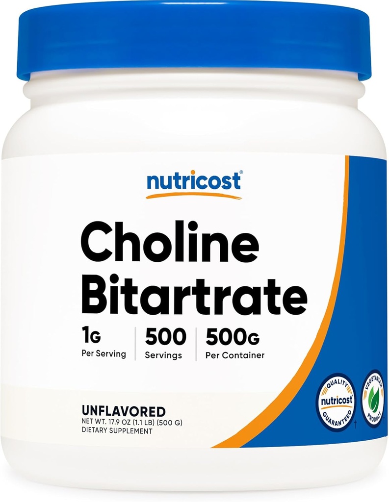 Nutricost Pure Choline Bitartrate Powder 500 gramos