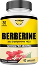 Berberine 1200mg Por Serving as Berberine HCL, 60 Veggie Capsules, 30 Servings