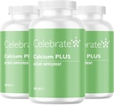 Celebrar vitaminas Calcio Plus – 600 mg Citrato de Calcio, 600 UI Vitamina D3 &amp; 50 mg Magnesio para Cirugía Postcaria - Gluten-Free &amp; Sugar-Free - 540 Tablas no Chewable