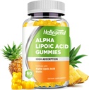 Alfa Lipoic Acid Gummies 1000Mg con Biotina, Alta Absorción ALA Chewable Suplemento para Antioxidante, Salud Cerebro y Apoyo Nerve, Pineapple Flavor, Sugar Gratis, 60 Chews