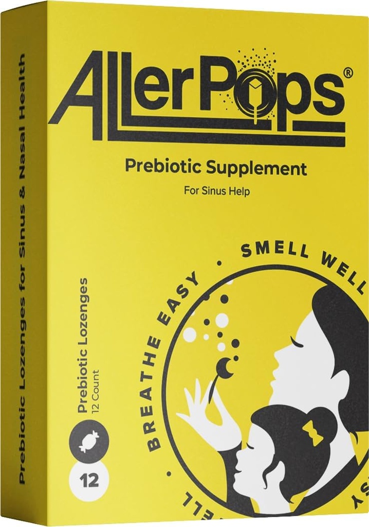 Prebiótico Suplemento- Salud Nasal/Sinus larga, Equilibrio Inmunitario - Nutrición completa para los probióticos de la vía aérea, 12 Lozenges Gummy