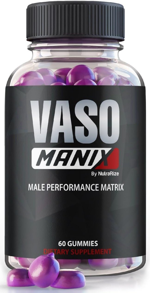 VasoManix Gummies, Vaso Manix Classic Male Supplement, All Natural Formula for Men, Premium Gummy to Support Performance, Confidence and Global Health, Official Reviews (60 Gummies)