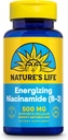 Vida Energizante de la Naturaleza Niacinamide 500mg - No Flush Vitamina B 3 Suplemento de Niacina - Función Nerve, Metabolismo y Apoyo Energético Saludable - Garantía de 60 días, Laboratorio Verificado, 100 Servimientos, 100 Tabletas