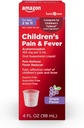 Cuidado básico Acetaminofeno infantil 160 mg por 5 mL Suspensión oral, sabor de la uva, alivio del dolor y reducción de la fiebre para dolor de cabeza, garganta profunda y dolor de estómago, 4 onzas (Pack of 1)