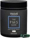 WelleCo The PMS Elixir Premenstrual Support Supplement for Women, Magnesium and Ashwagandha Capsules with Iron, Iodine, Broccoli Sprouts, Vitex, Chromium & B Vitamins, Vegan & Gluten Free, 60 cápsulas