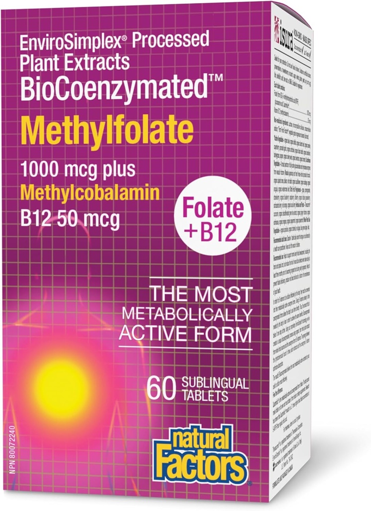 Factores naturales Metilolato Biocoenzimated 1000Mcg, 60 CT