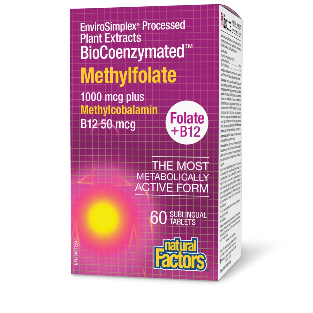 Natural Factors Biocoenzymated Methylfolate 1000Mcg, 60 CT