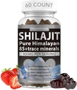 Shilajit Gummies - 600 mg Natural de Shilajit Resin con 85+ Minerales de rastro, ácido fúlvico " Fitonutrientes - Sabor de frambuesa - para la energía, apoyo inmunológico - 60 Gummies, 1 mes de suministro