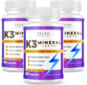 ZELSO (3 Pack) K3 Mineral Weight Pills for Women and Men, K3 Mineral Pills - K3 Salt Mineral, Vitamina + K3 Capsules Suplemento para Keto Weight Pérdida - 3 Months Supply
