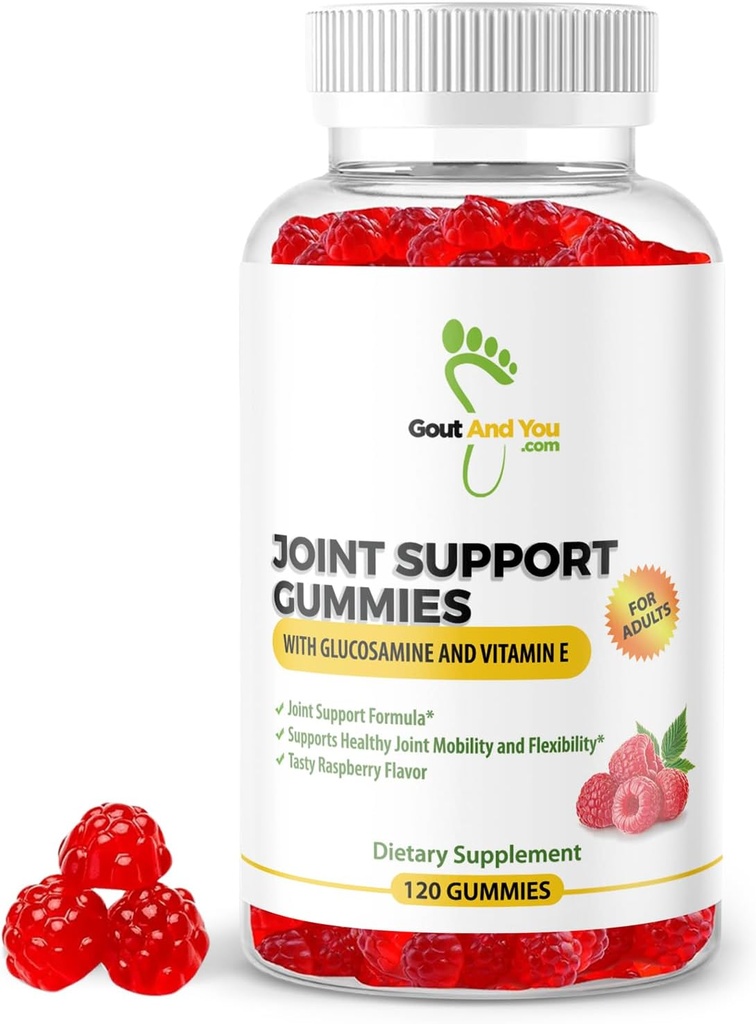 120 Extra Strength Joint Support Gummies Chewable with Glucosamine & Vitamin E - Natural Joint & Flexibility Support