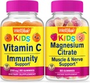 BuenoSí Vitamina C Niños + Citrato de Magnesio Niños, Gummies Bundle - Gran Tasting, Suplemento de Vitamina, Gluten Gratis, GMO Gratis, Chewable Gummy