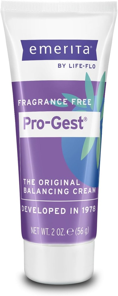 Emerita by Life-flo Pro-Gest Balancing Cream - Progesterone Cream for Women - Original Balancing Cream with USP Progesterone from Wild Yam, Fragrance Free, Made Without Parabens, 60-Day Guarantee, 2oz