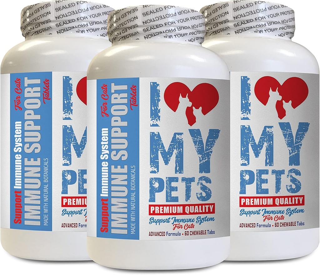 AMO MI PETS LLC Immune System Booster para gatos - CAT Immune Support - Booster - Suplemento Saludable - Leche Thistle Cats - 180 Treats (3 Botellas)