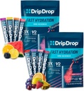 DripDrop Hydration - Electrolyte Powder Packets - Watermelon, Berry, Lemon, Orange, Fruit Punch, Grape, Strawberry Lemonade, Cherry - 32 Cuenta