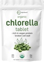 Clorella orgánica Tablets, 500mg Por Tablet, 720 Tabs (360 Grams), 4 Meses de suministro, Muro de células rotas, Rico en proteína vegana &amp; vitaminas, No Filler, No Additives " Non-GMO  durable Purre Green Algae Superfood