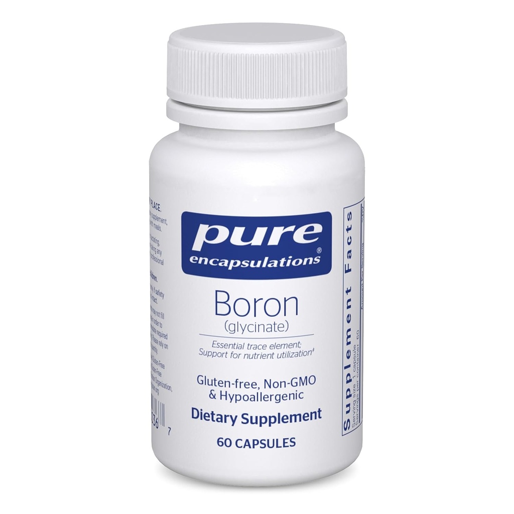 Pure Encapsulations Boron (Glycinate) | Supplement for Hormone Balance, Bone Strength and Health, Connective Tissue, and Nutrient Metabolism* | 60 Capsules